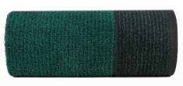 Ręcznik Leon 70x140 czarny turkusowy z żakardowym wzorem w paski frotte 500g/m2 