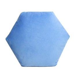 Poduszka Shape 38x42x12 sześciokąt bryła niebieska pluszowa 3D Domarex