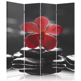 Parawan dwustronny, Zen z czerwoną orchideą