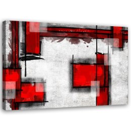 Obraz na płótnie, Abstrakcja geometryczna w czerwieni