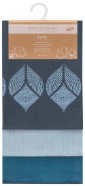 Ręcznik kuchenny LETTY kolor niebieski drukowany motyw nowoczesny styl klasyczny 50x70 ameliahome - KIT/AH/LETTY/MIX/STAMP/NAVIE