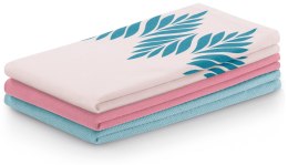 Ręcznik kuchenny LETTY kolor różowy drukowany motyw nowoczesny styl nowoczesny 50x70 ameliahome - KIT/AH/LETTY/MIX/LEAVES/TURQ&P