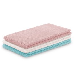 Ręcznik kuchenny LETTY kolor różowy tłoczony motyw klasyczny styl klasyczny 50x70 ameliahome - KIT/AH/LETTY/WAFFLE/TURQ&PINKS/3P