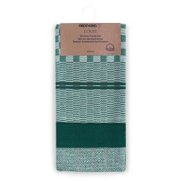 Ręcznik kuchenny LOUIE kolor butelkowa zieleń gładki motyw klasyczny 50x70 decoking - KIT/LOUIE/D.GREEN/3PACK/50x70