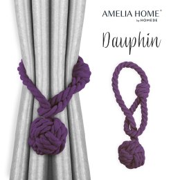 Zasłony- dodatki DAUPHIN kolor fioletowy ameliahome - CURTBIN/AH/DAUPHIN/PLUM/2PCS