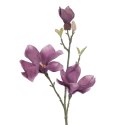 Sztuczny kwiat MAGNOLI kolor fioletowy styl nowoczesny ameliahome - ARTFLOWER/AH/MAGNOLI/PLUM/1PC