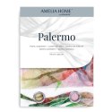 Firana PALERMO kolor biały drukowany motyw kwiatowy przelotki przelotki srebrne woal 140x250 ameliahome - SCURT/AH/PALERMO/EYELE