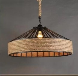 Lampa sufitowa z liny konopnej na oryginalnej jutowej linie- średnica 30 cm
