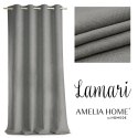 Zasłona LAMARI kolor grafitowy tłoczony styl klasyczny przelotki srebrne blackout suede shine 140x250 AmeliaHome - CURT/AH/BLACK