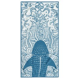 Ręcznik SHARK kolor niebieski gładki klasyczny styl klasyczny materiał przód welur, tył frotte 90x180 DecoKing - TOW/BEACH/SHARK