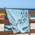 Ręcznik SHOAL kolor błękitny styl klasyczny materiał przód welur, tył frotte 90x180 DecoKing - TOW/BEACH/SHOAL/90x180