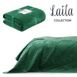 Narzuta LAILA kolor butelkowa zieleń styl glamour materiał przód velvet, tył mikrofibra 170x210 AmeliaHome - BEDS/AH/LAILA/BOTTL