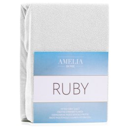 Prześcieradło RUBY kolor biały styl klasyczny materiał frotte 80-90x200 AmeliaHome - FITTEDFRO/AH/RUBY/WHITE01/N/80-90x200+30