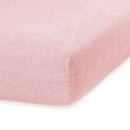 Prześcieradło RUBY kolor pudrowy róż styl klasyczny materiał frotte 100-120x200 AmeliaHome - FITTEDFRO/AH/RUBY/PEACH06/N/100-120